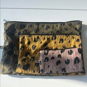 Baggu Leopard Print Pouch Trio